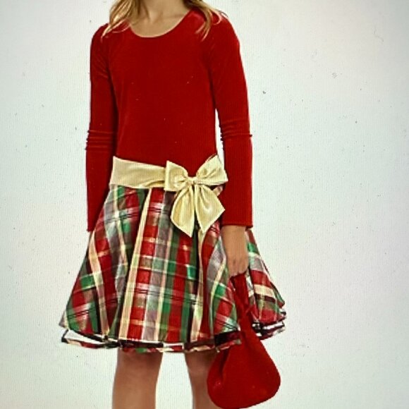 Bonnie Jean Little Girls Holiday Dress NWT - Size 8 - Picture 1 of 9